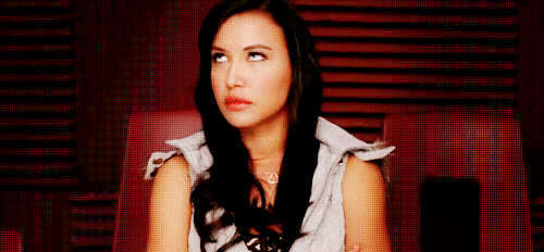 Naya Rivera rolling her eyes on an episode of Glee
