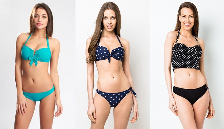 Try: Bandeau bra, P1,490, bikini bottom, P890, Etam (left); Halter Mighty Bra 2-piece set, P2,149, Funfit at Zalora (middle); Lerma Corset Two-Piece Swimwear, P700, Ashley Collection at Zalora (right)