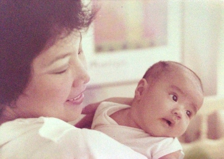 The author as a baby and her mom, Becky