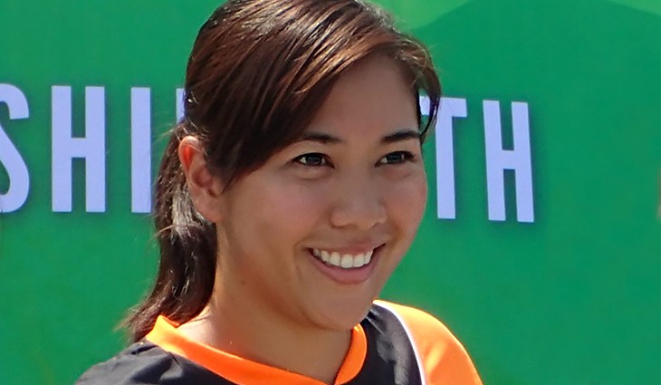 Marielle Benitez at the Girls Got Game sports camp. Photo by the author.