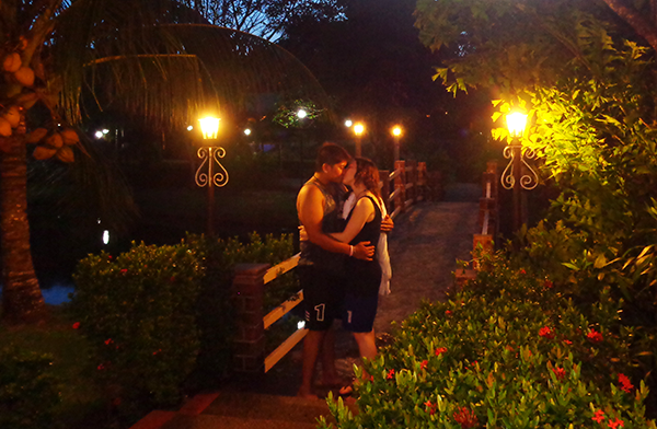 Photo of my husband and I, shortly after closing the distance.