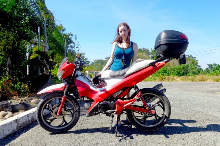 On a motorcycle roadtrip to Subic Bay for our honeymoon