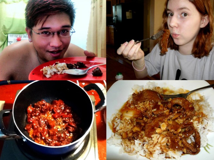 One night when we both cooked tapa and ate dinner together, 7000 miles apart