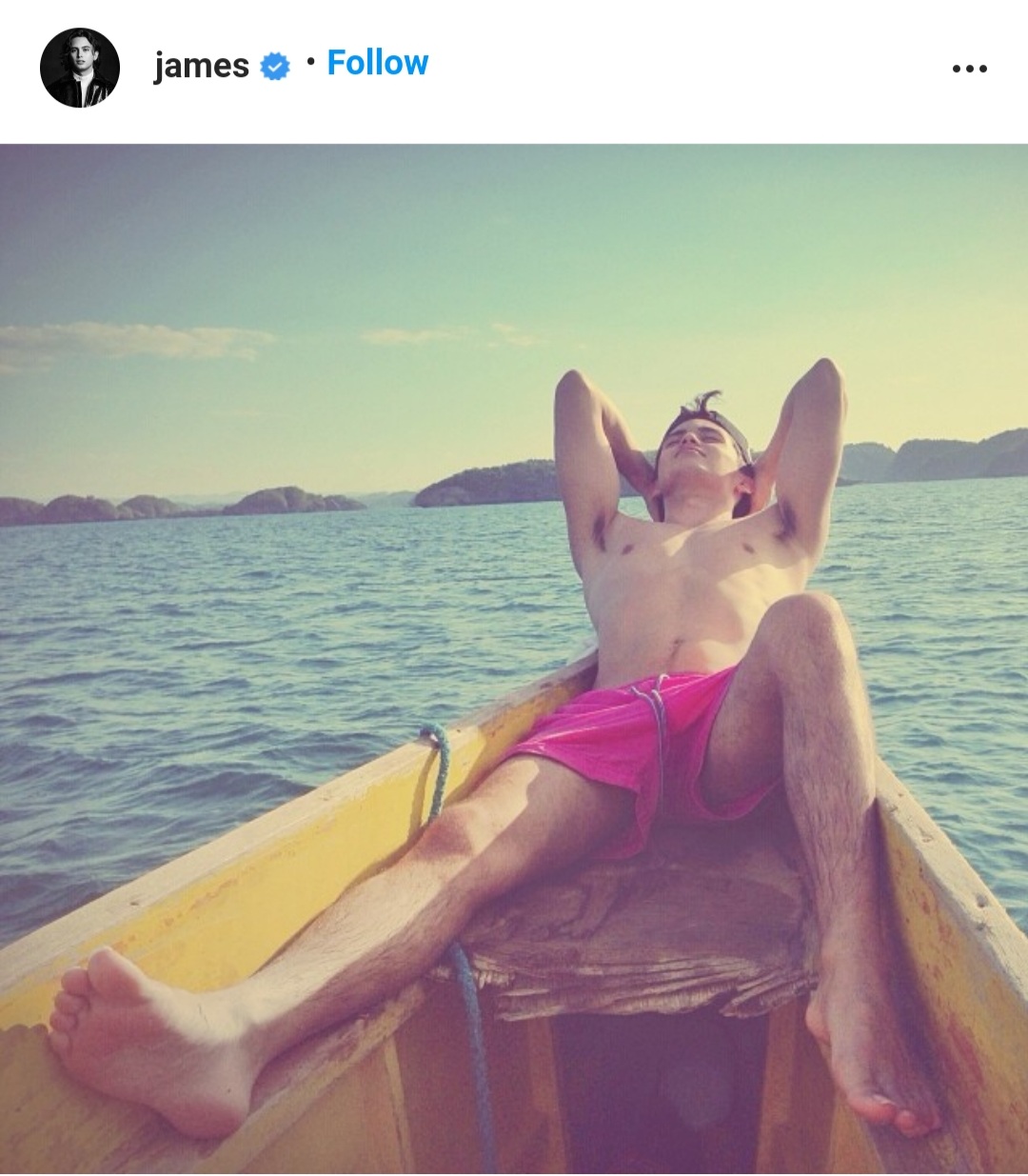 james on a boat