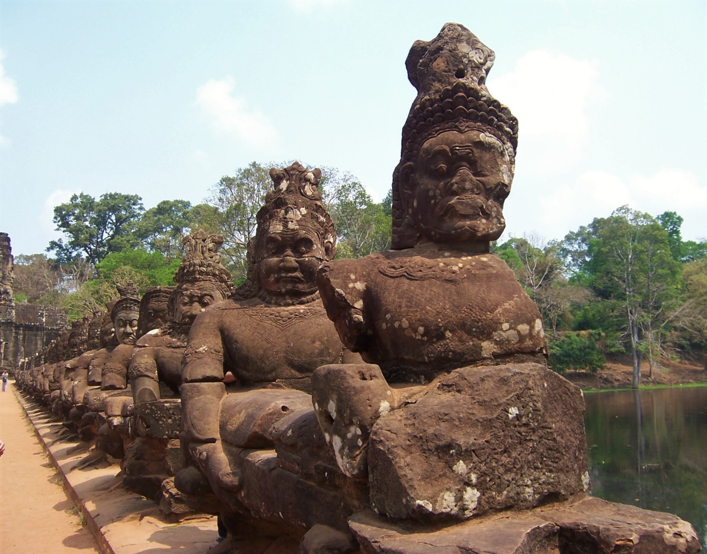 Statues Outside Angkor Thom's Victory Gate