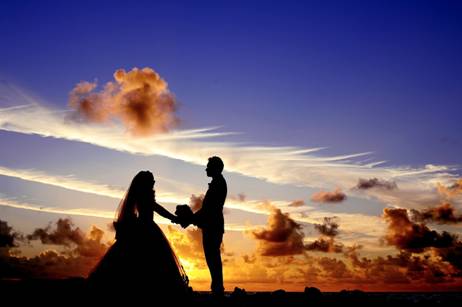 Silhouette of Married Couple