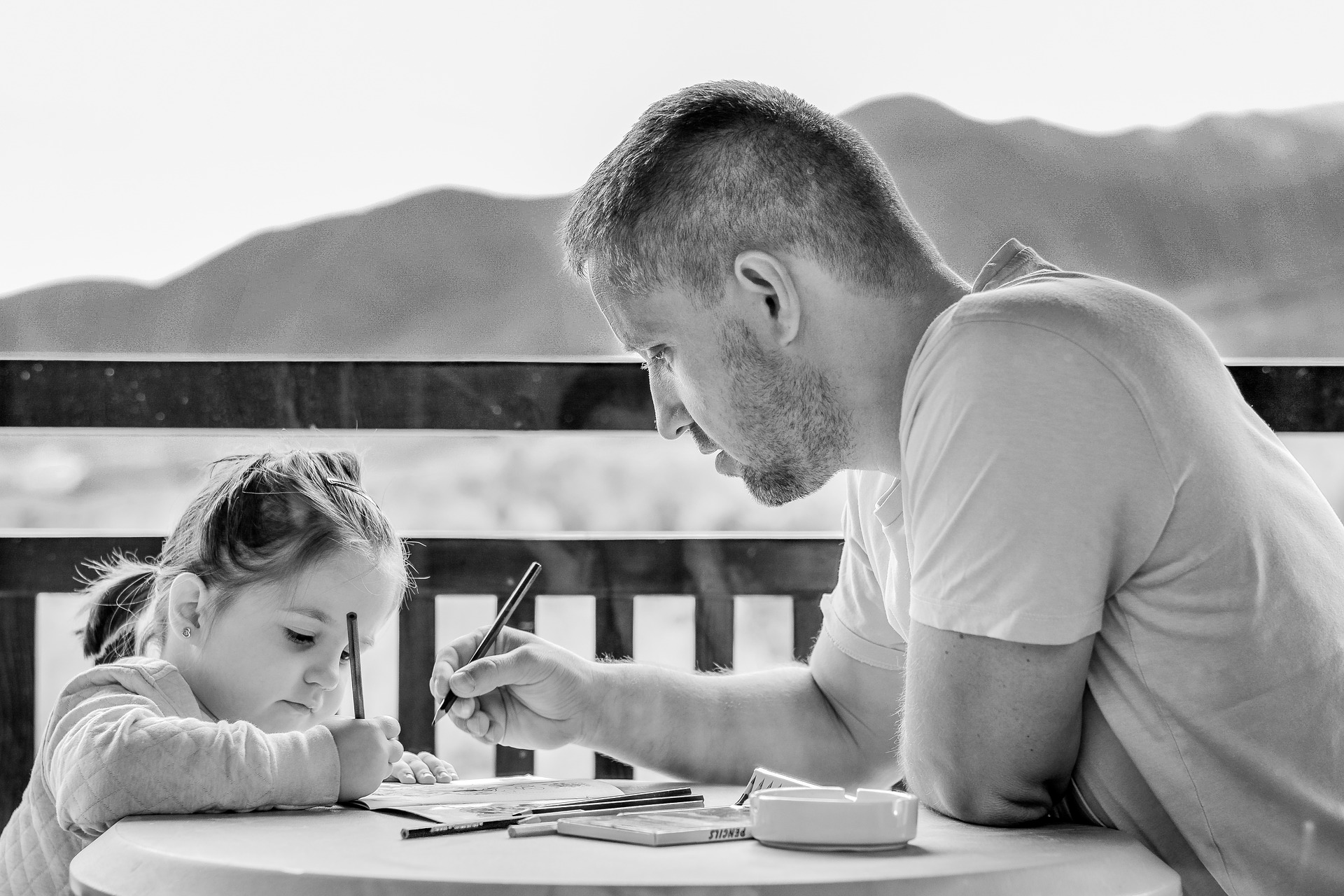 Father and Daughter Drawing