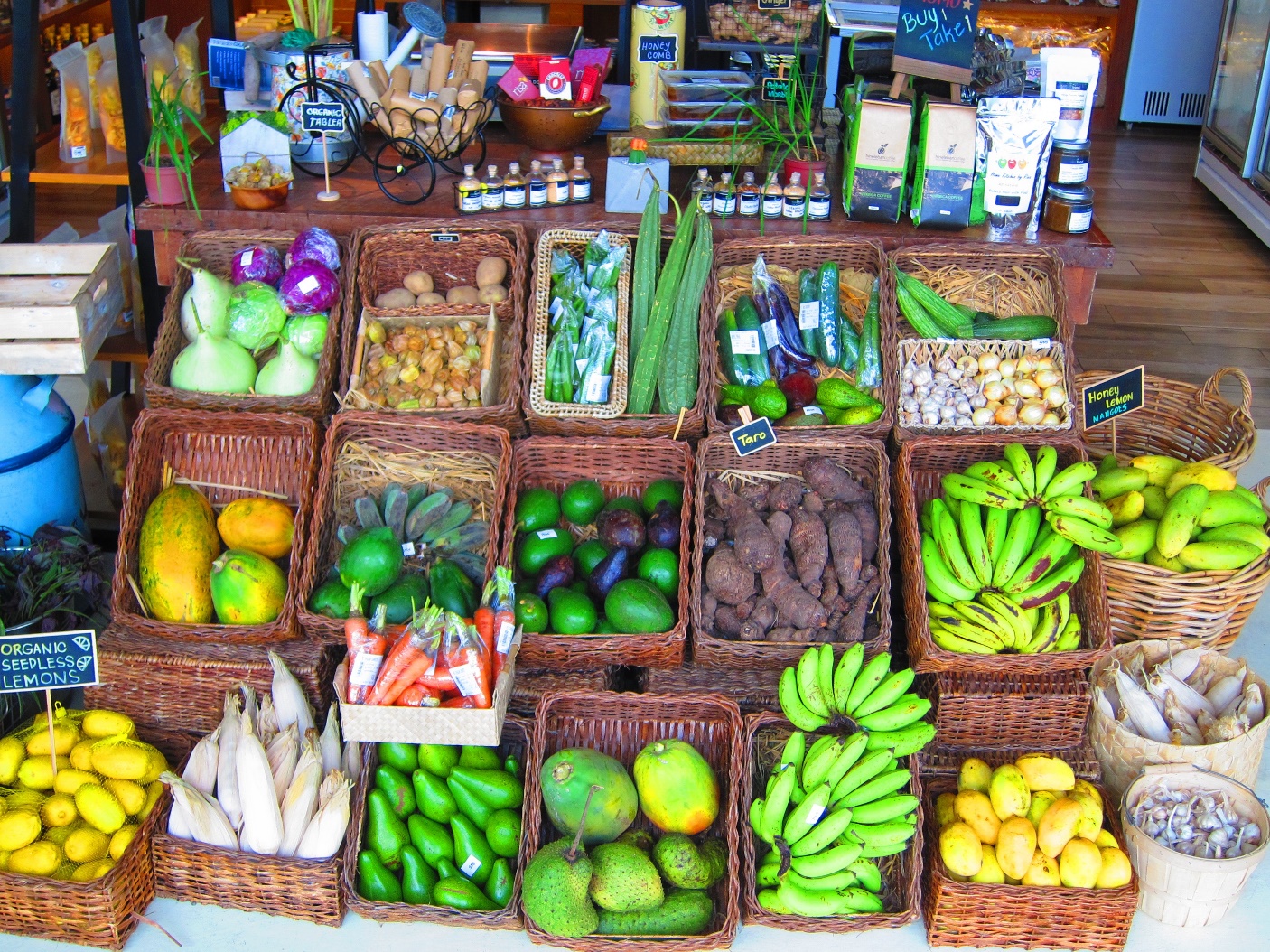 Display of Fruits and Vegetables