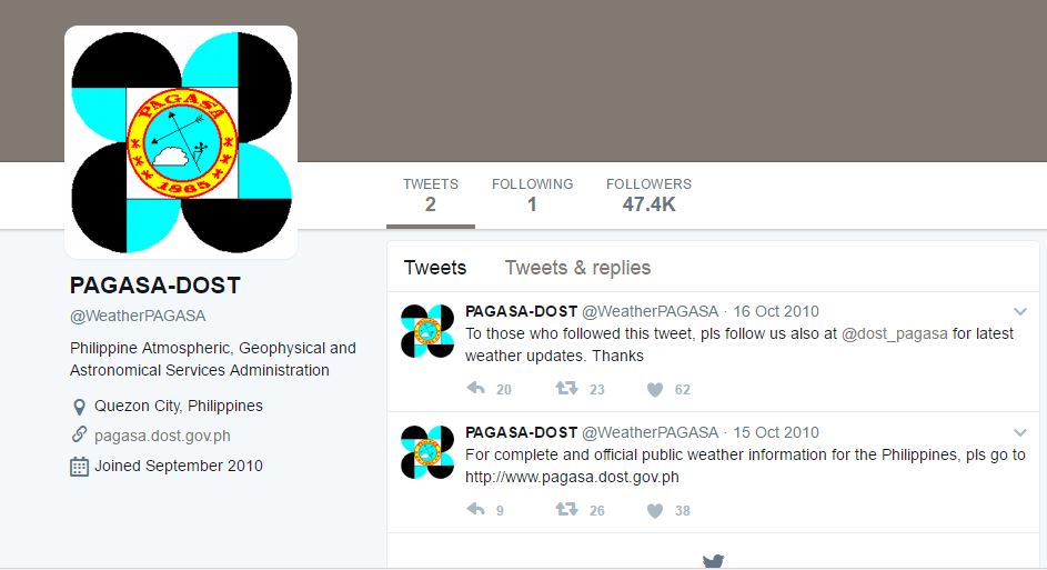 PAGASA Twitter Account