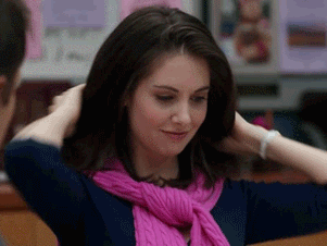 Alison Brie Fixing Her Hair