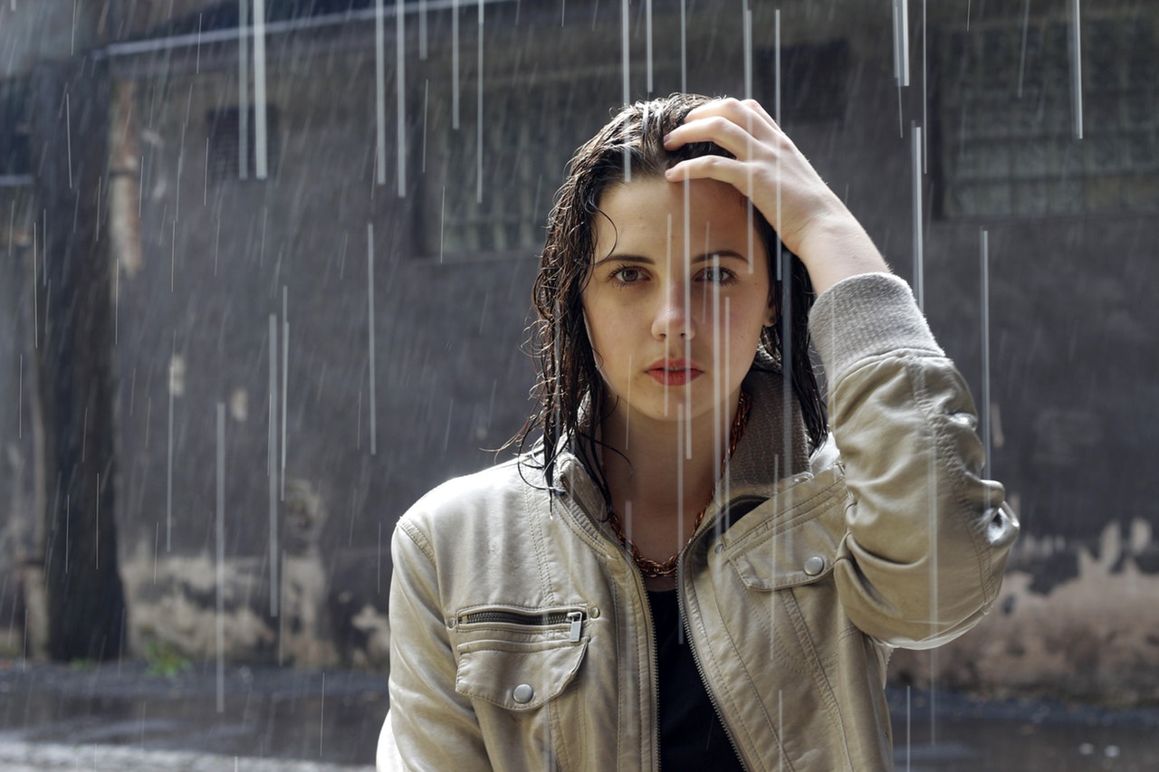 Woman Under the Rain