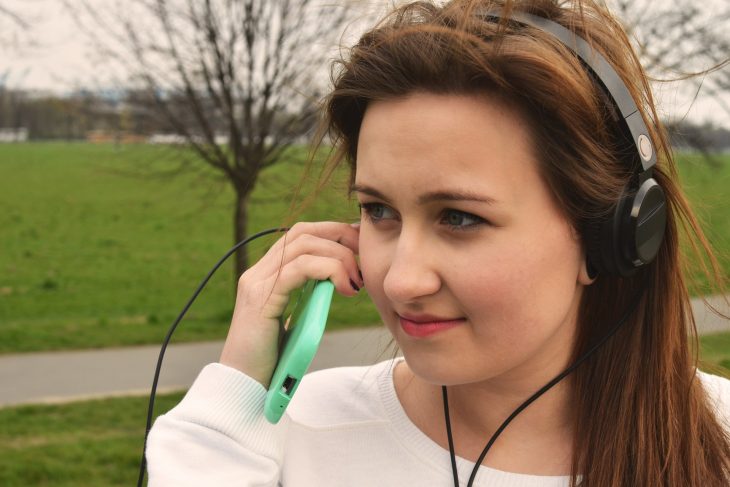 Girl Wearing Headset