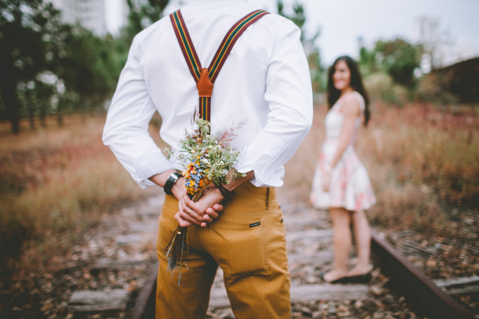 Man Giving Woman A Surprise