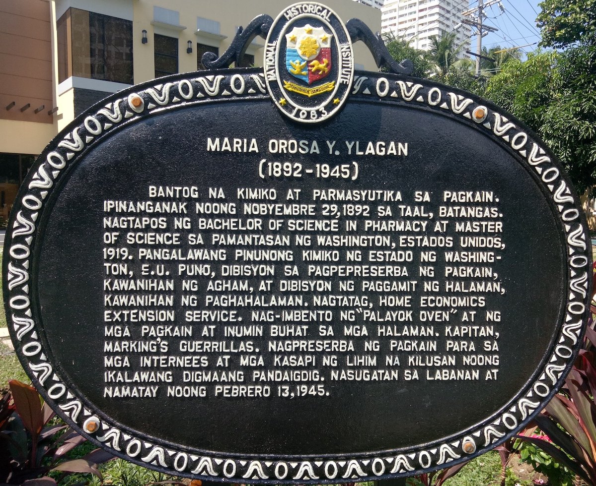 Maria_Orosa_Y._Ylagan_historical_marker_01