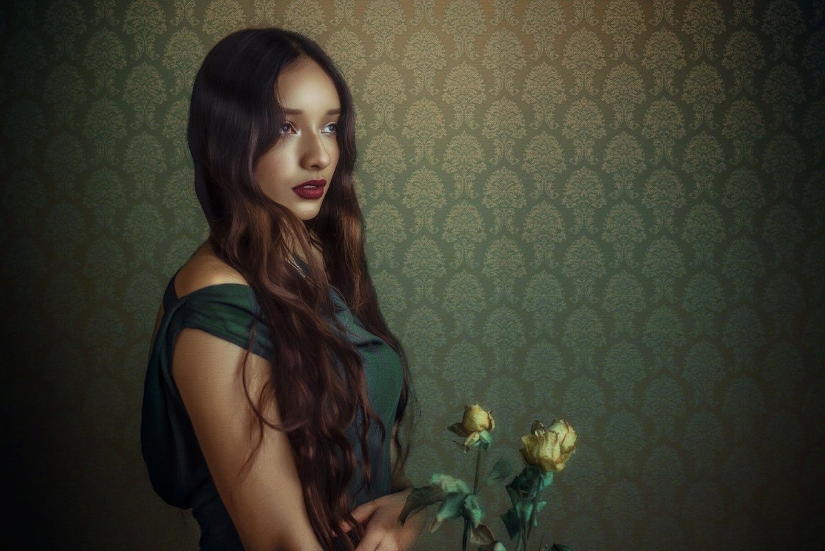 woman with wavy hair