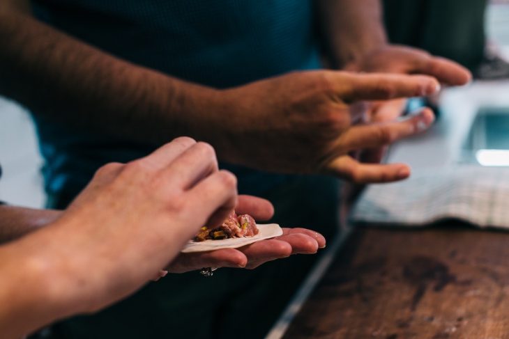 preparing pork dumplings