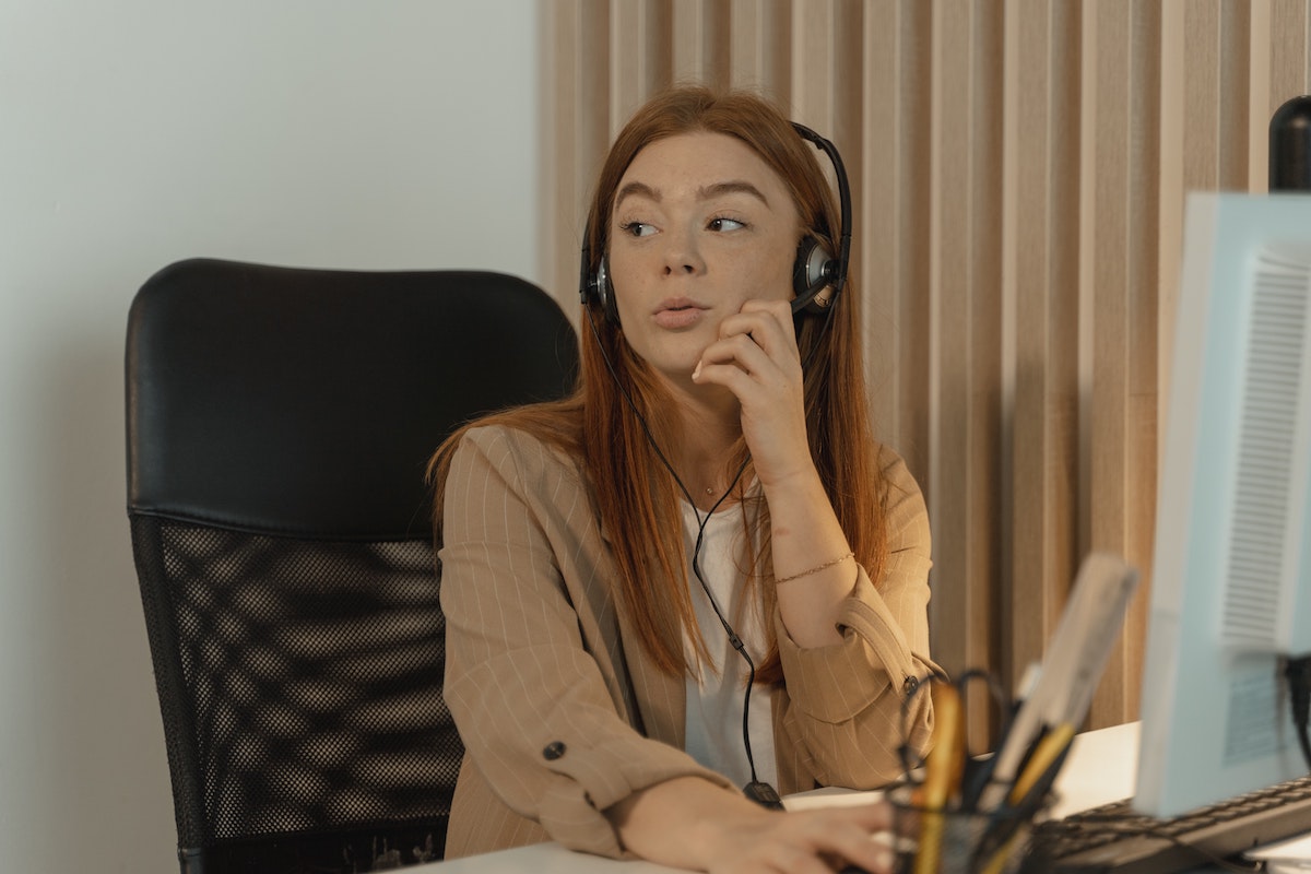 Woman working from home