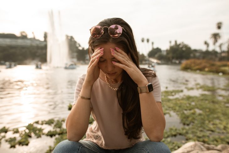 distressed woman