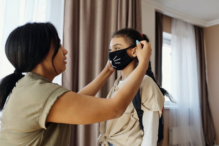 Kid wearing face mask