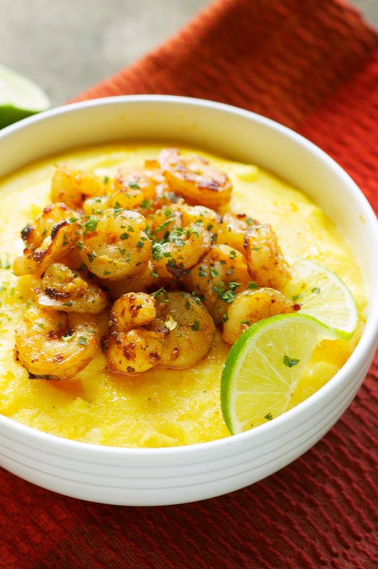 Creamy Polenta with Chili Lime Shrimp