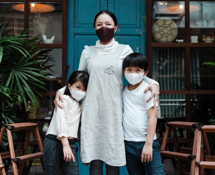 mother with her children