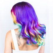Woman with colorful hair