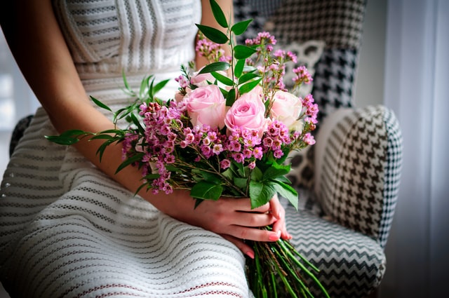 bride with bouquet