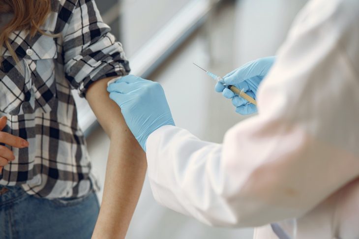 Person getting vaccinated