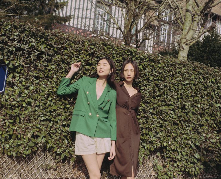 Left to Right_ Jelena Padded Tweed Tailored Blazer, Rozette Tailored A-line Shorts, Correa Relaxed Front Twist Shirt Dress