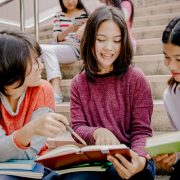 group of filipina women studying