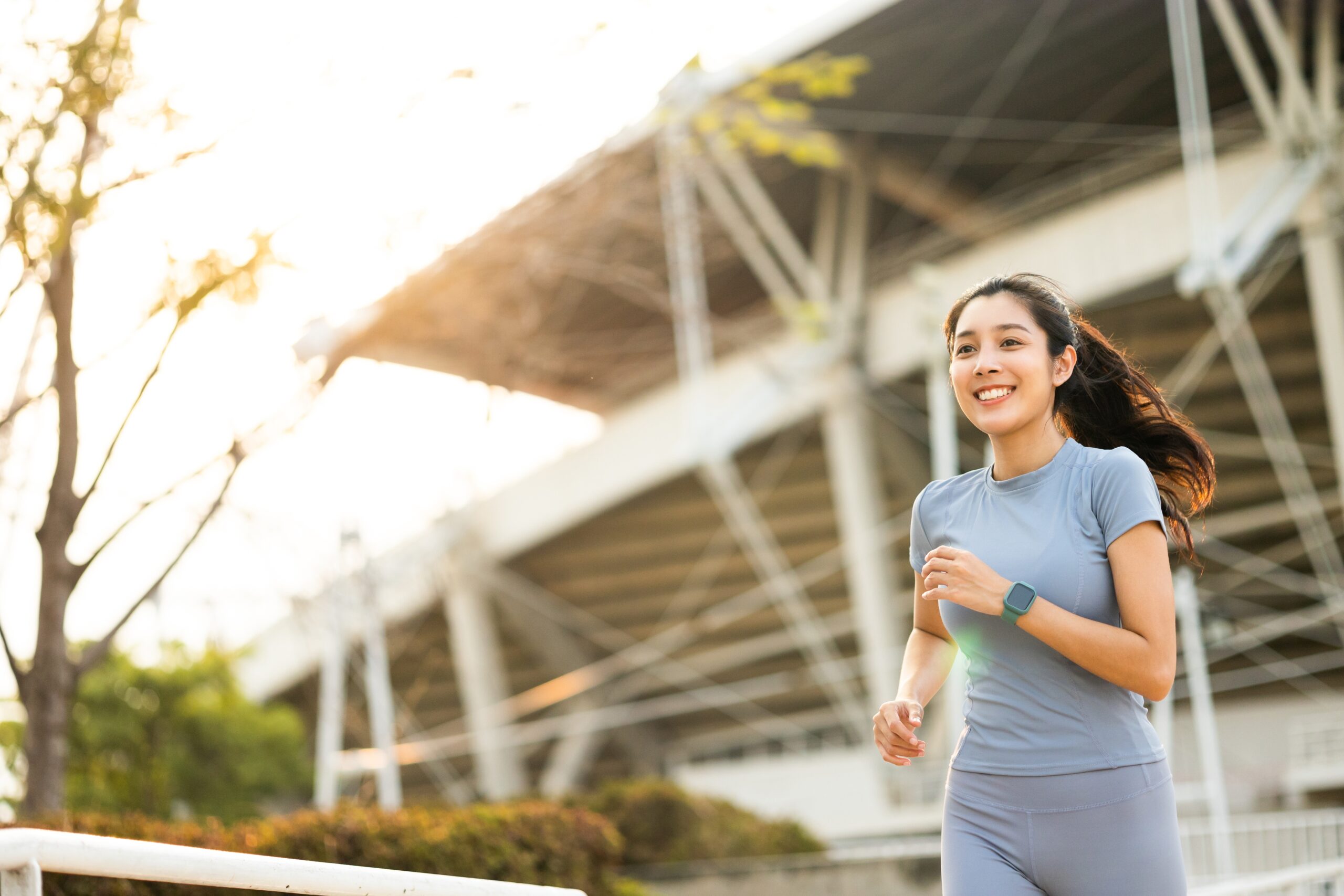 a woman running