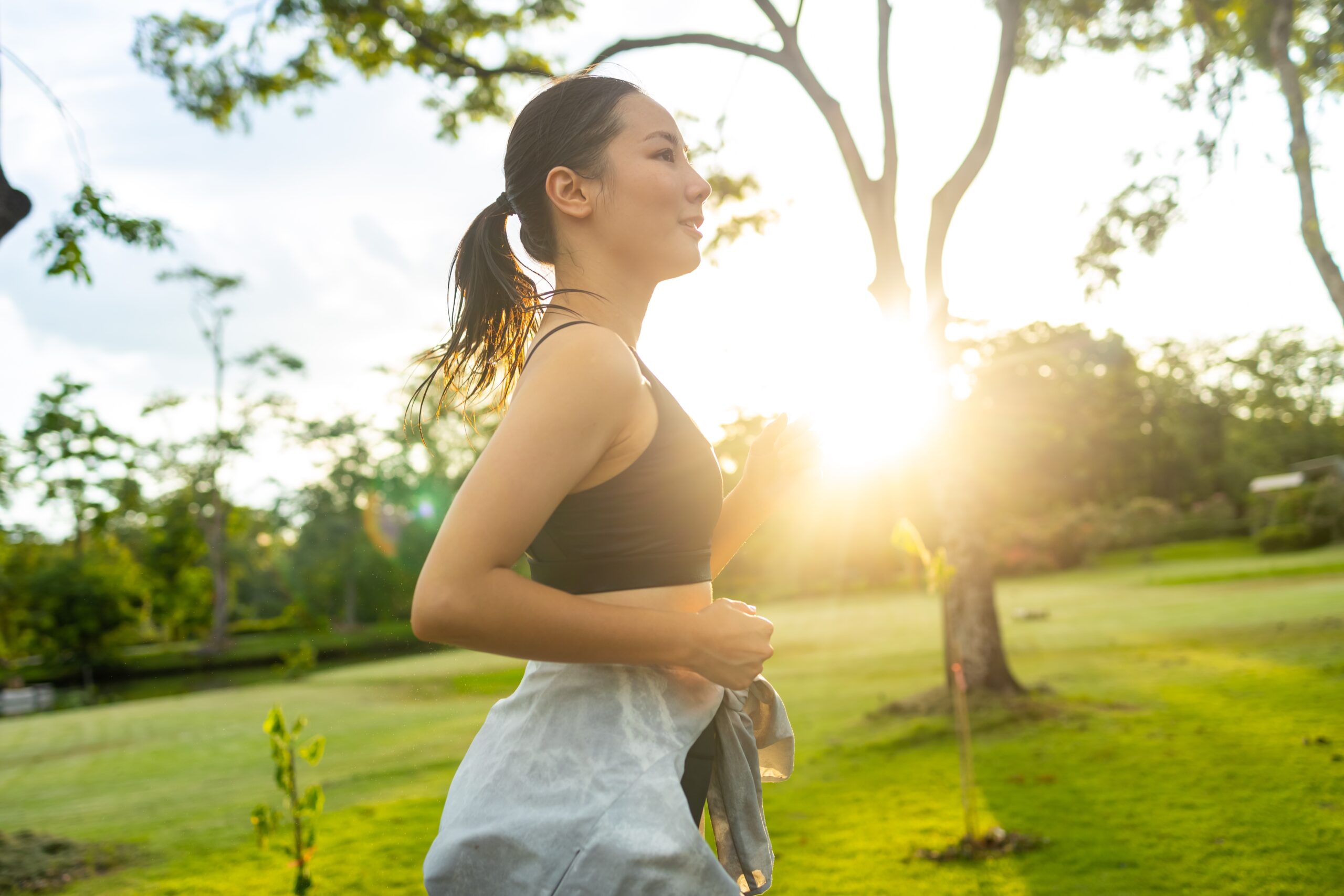 a woman running 