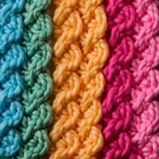 crocheted strands in multiple colors