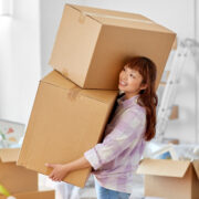 a woman moving into her condo
