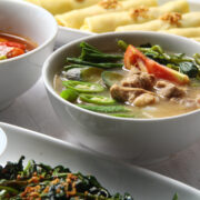 Pork Sinigang or pork and vegetables in tamarind broth.